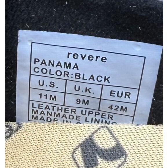 Revere Womens Panama Sneakers US 11 M EU 42 Black Leather Slip On NIB - Picture 12 of 12